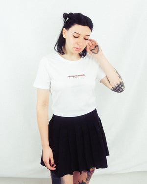 PHILLA Women Crop Top "Basic" White